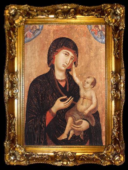 framed  Duccio di Buoninsegna Madonna with Child and Two Angels (Crevole Madonna) dfg, ta009-2